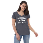 R1 Women’s recycled v-neck t-shirt