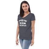 R1 Women’s recycled v-neck t-shirt